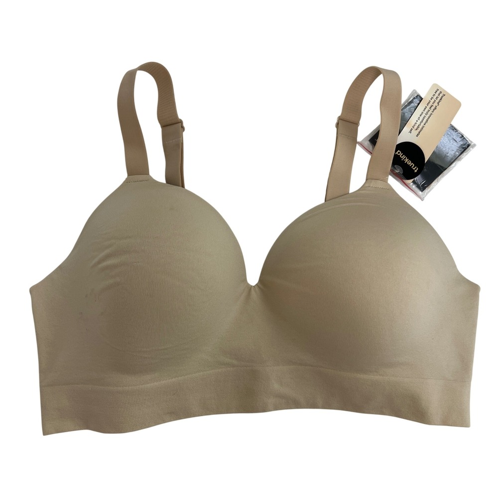 Truekind Daily Comfort Wireless Shaper Bra Beige XL Nude Seamless 10210 NEW